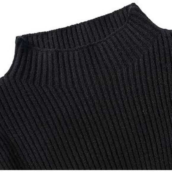 Boys Mockneck Knitted Jumper Pullover Sweater size 8 black white - Picture 4 of 10